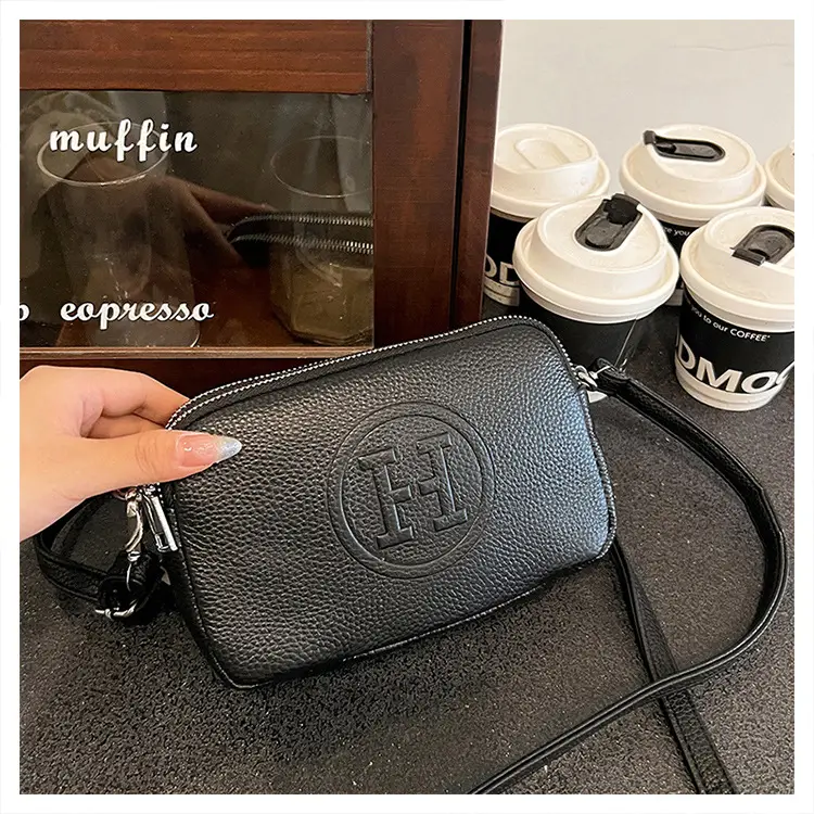 Black Cowhide Crossbody Bag for Women Multi Function — feature 24