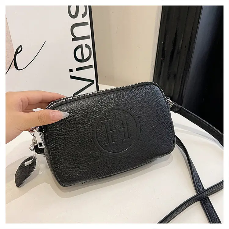 Black Cowhide Crossbody Bag for Women Multi Function — feature 35
