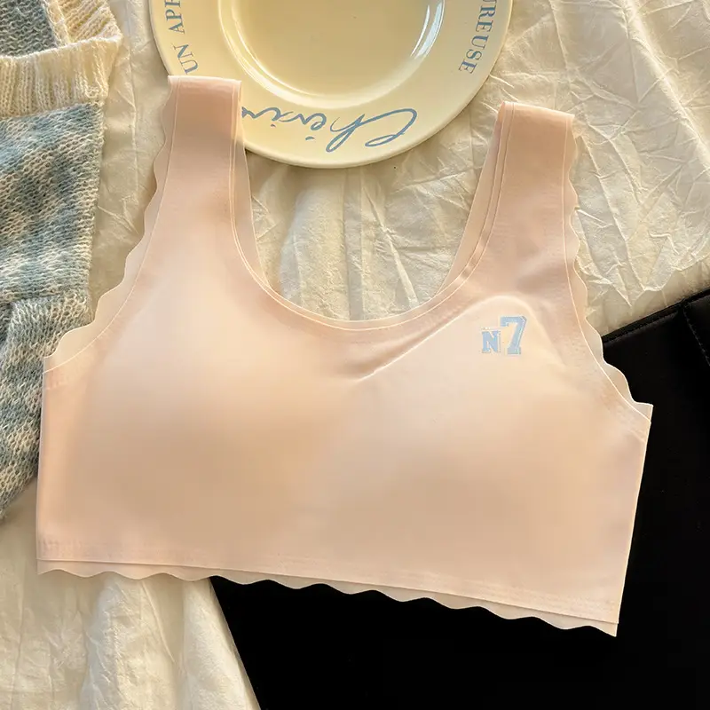 Fixed-Cup Seamless Sports Bra for Girls, Suitable for Ages 9-16, Puberty Bra for Young Girls