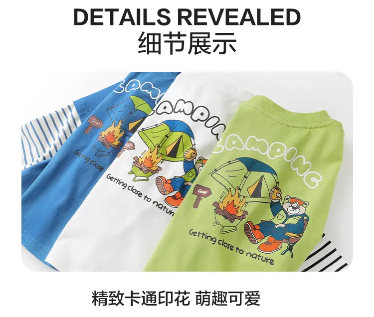 Boys Fake Two-Piece Long Sleeve T-Shirt Spring Outfit Set — feature 18