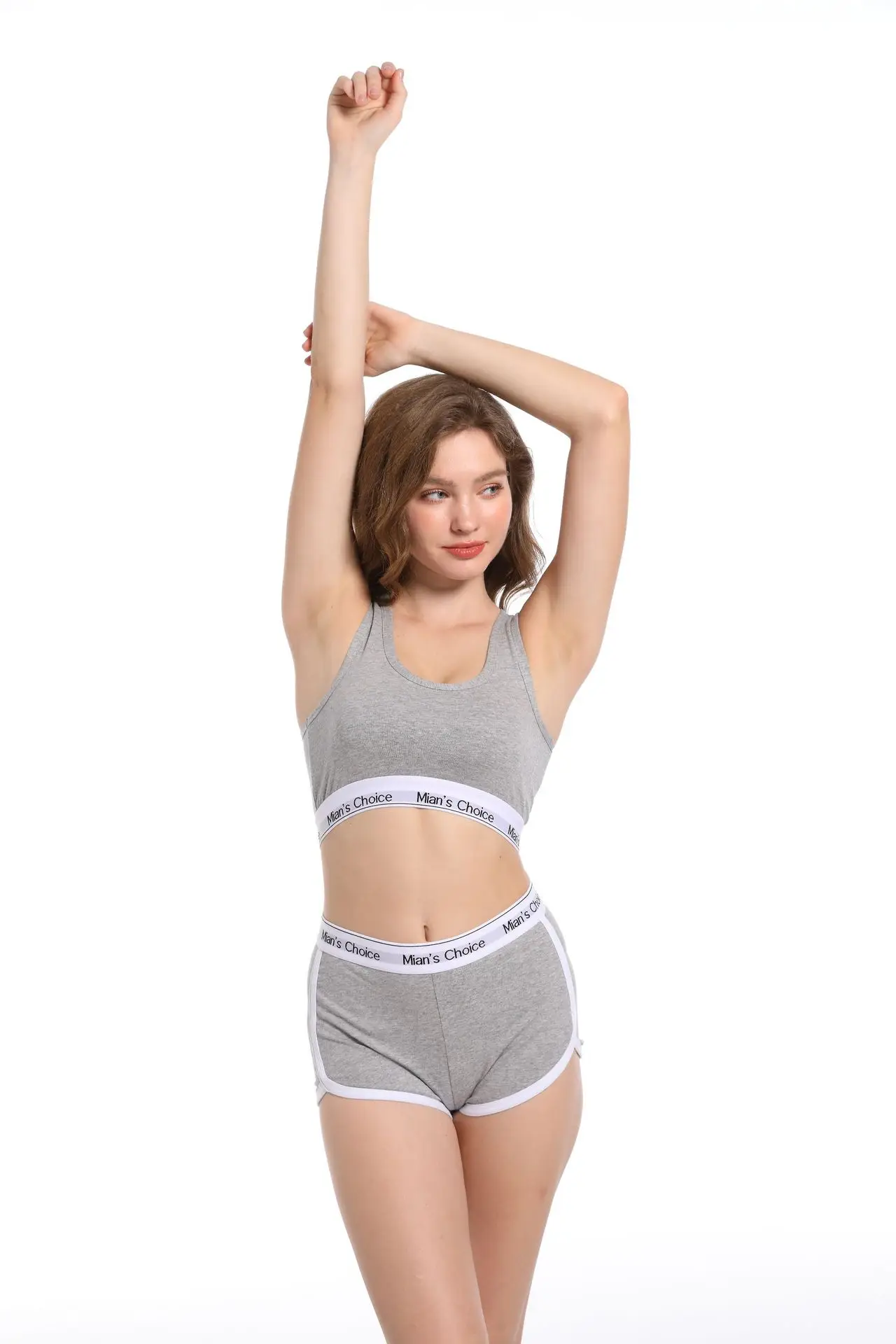 Women's White Sports Bra Boxer Briefs Set — feature 1