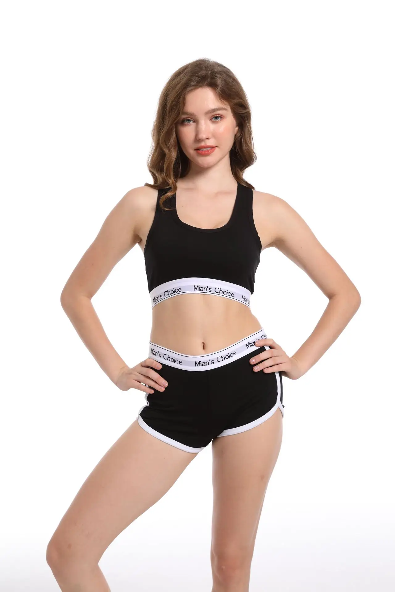 Women's White Sports Bra Boxer Briefs Set — feature 10
