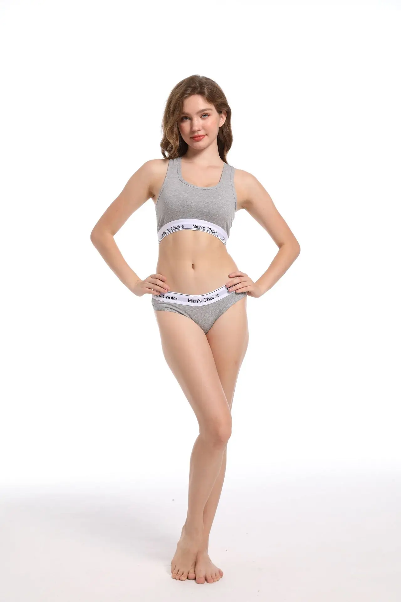 Women's White Sports Bra Boxer Briefs Set — feature 5