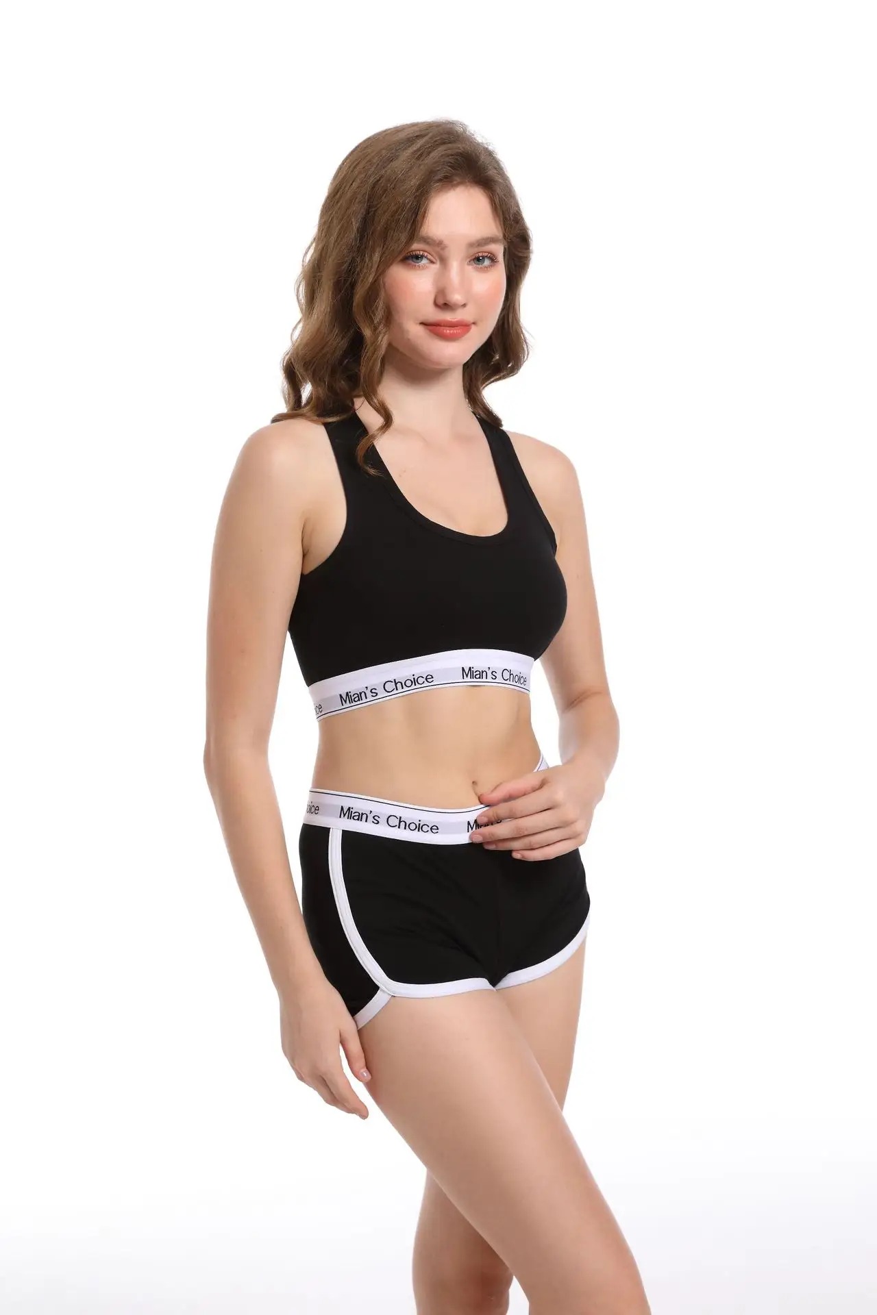 Women's White Sports Bra Boxer Briefs Set — feature 9
