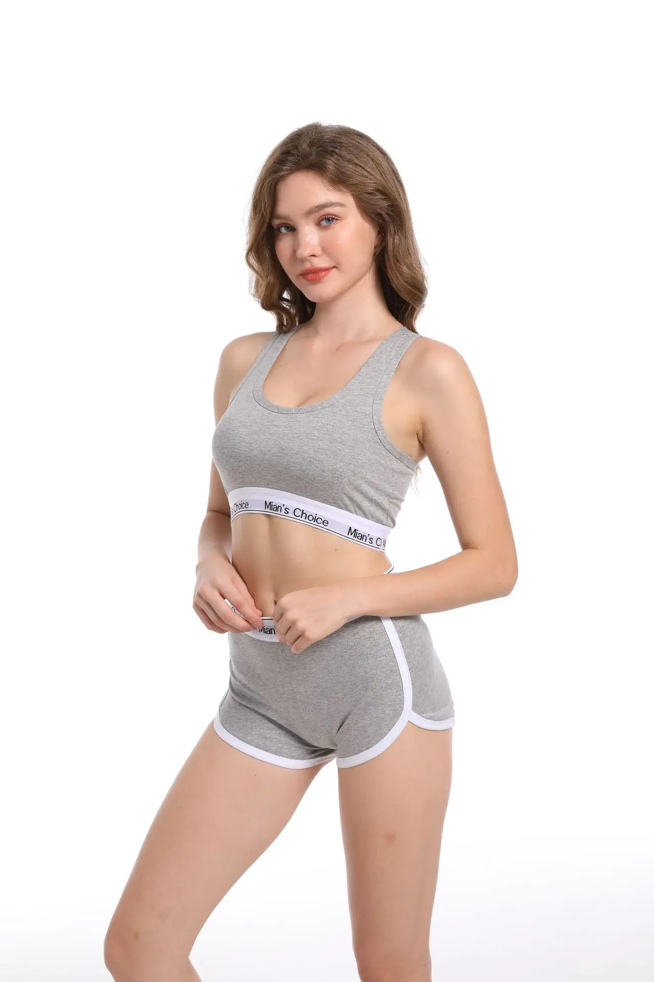 Women's White Sports Bra Boxer Briefs Set - Image 3