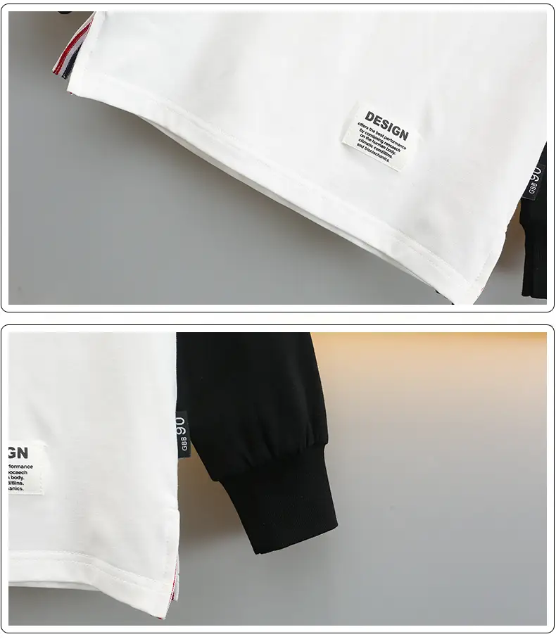 Boys Long Sleeve T-Shirt White Black 2025 — feature 10