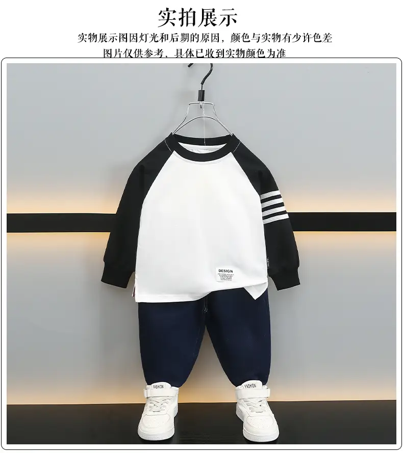 Boys Long Sleeve T-Shirt White Black 2025 — feature 5