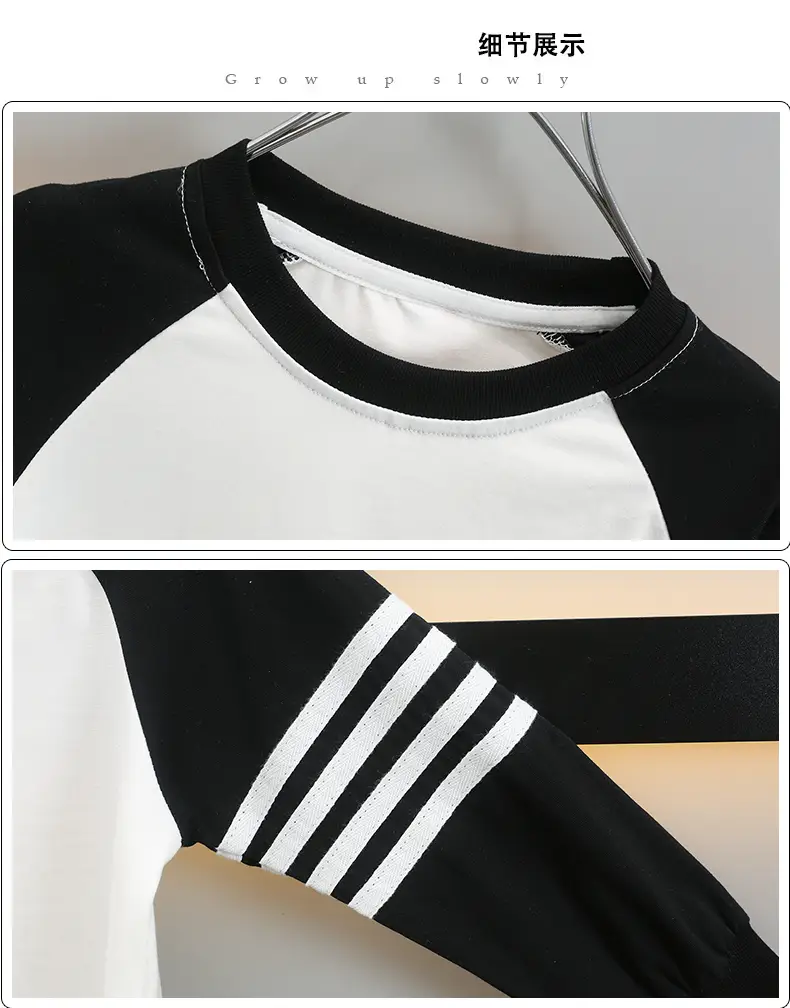 Boys Long Sleeve T-Shirt White Black 2025 — feature 9