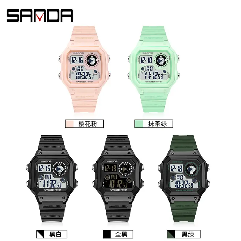 Sanda Digital Watch Men Women Waterproof 2028 - Image 9