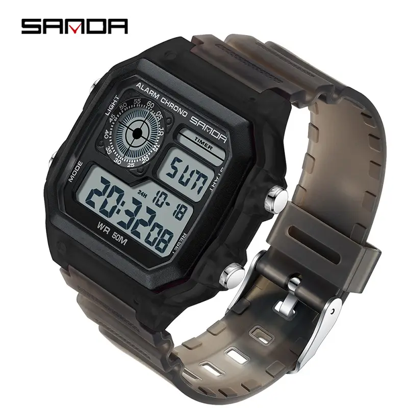 Sanda Digital Watch Men Women Waterproof 2028 - Image 4