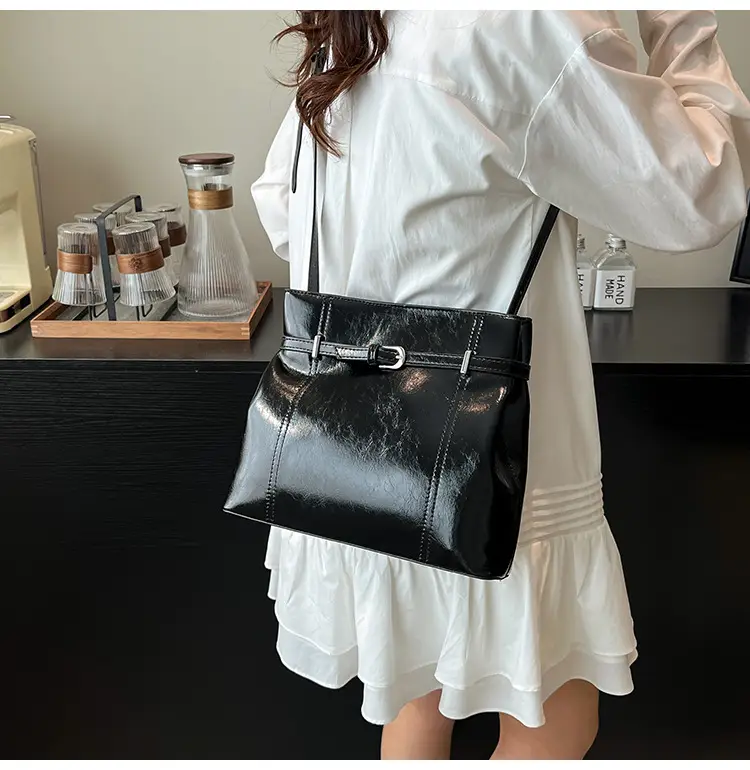 Silver Leather Commuter Bag for Women 2025 Spring Summer — feature 50