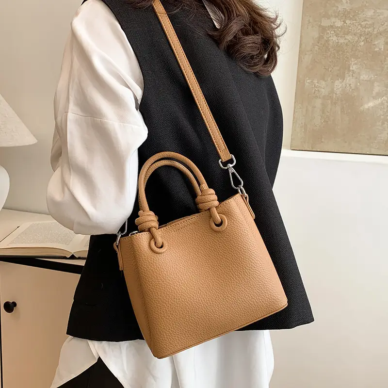 Women's Vintage Bucket Bag Tan 2025 New Arrival - Image 5