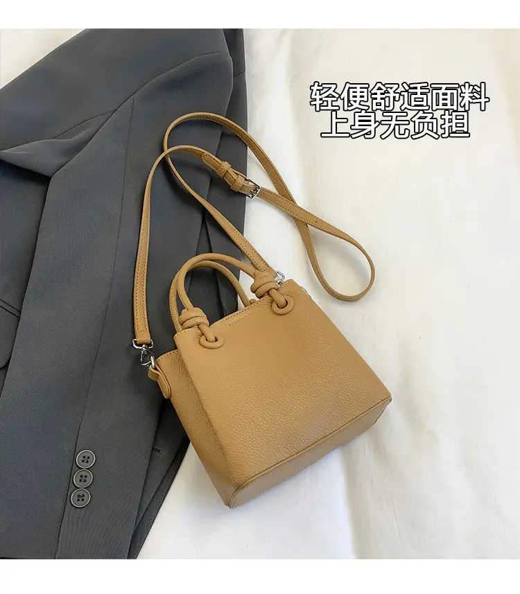 Women's Vintage Bucket Bag Tan 2025 New Arrival — feature 7