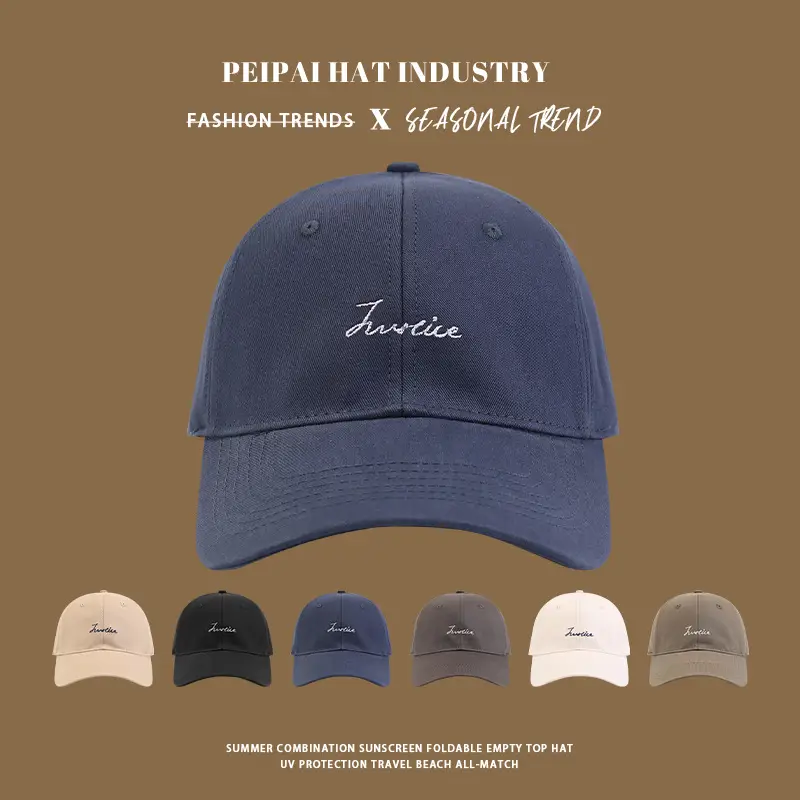 2025 New Letter Embroidery Cap Women's Big Head Face Small Baseball Cap Korean Versatile Couple Cap Men — feature 1