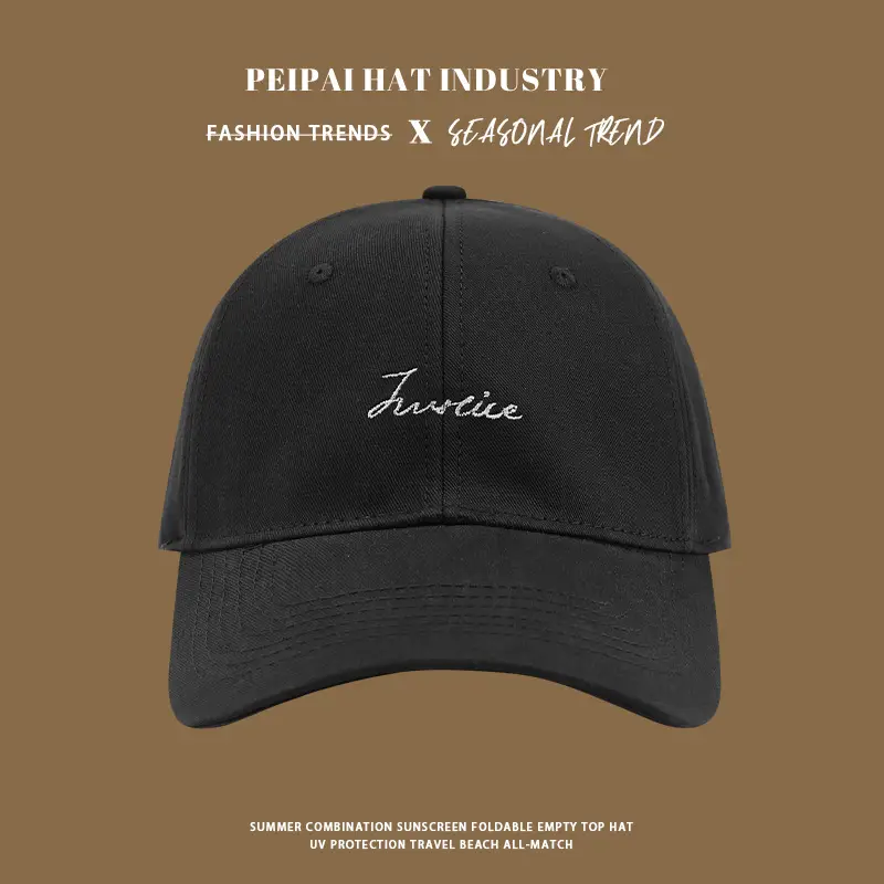 2025 New Letter Embroidery Cap Women's Big Head Face Small Baseball Cap Korean Versatile Couple Cap Men — feature 5
