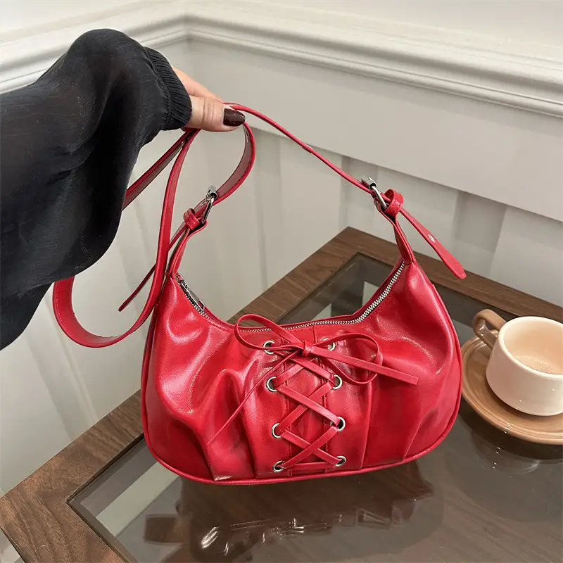 White Pleated Shoulder Bag for Women — feature 12