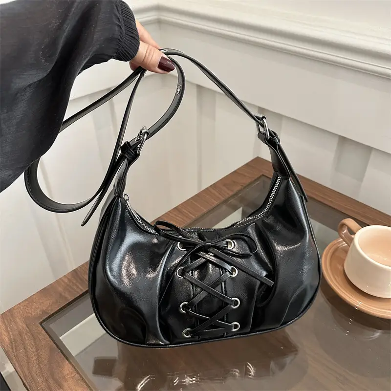 White Pleated Shoulder Bag for Women — feature 14