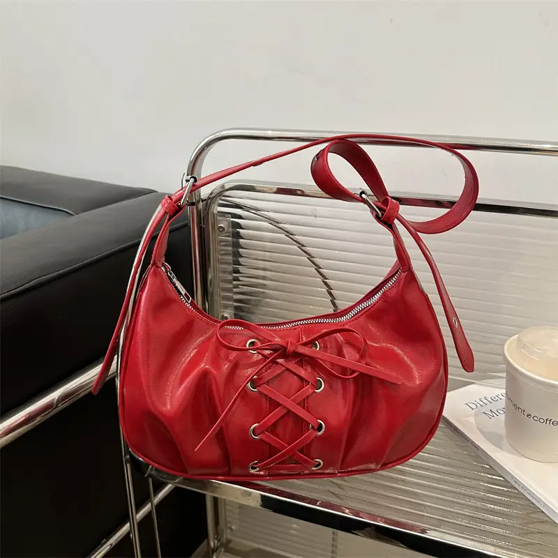 White Pleated Shoulder Bag for Women — feature 19