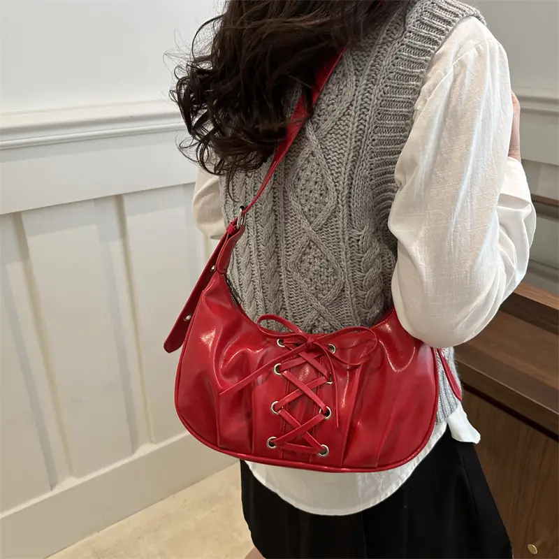 White Pleated Shoulder Bag for Women — feature 24