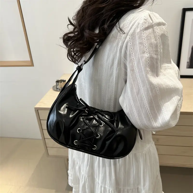 White Pleated Shoulder Bag for Women — feature 27