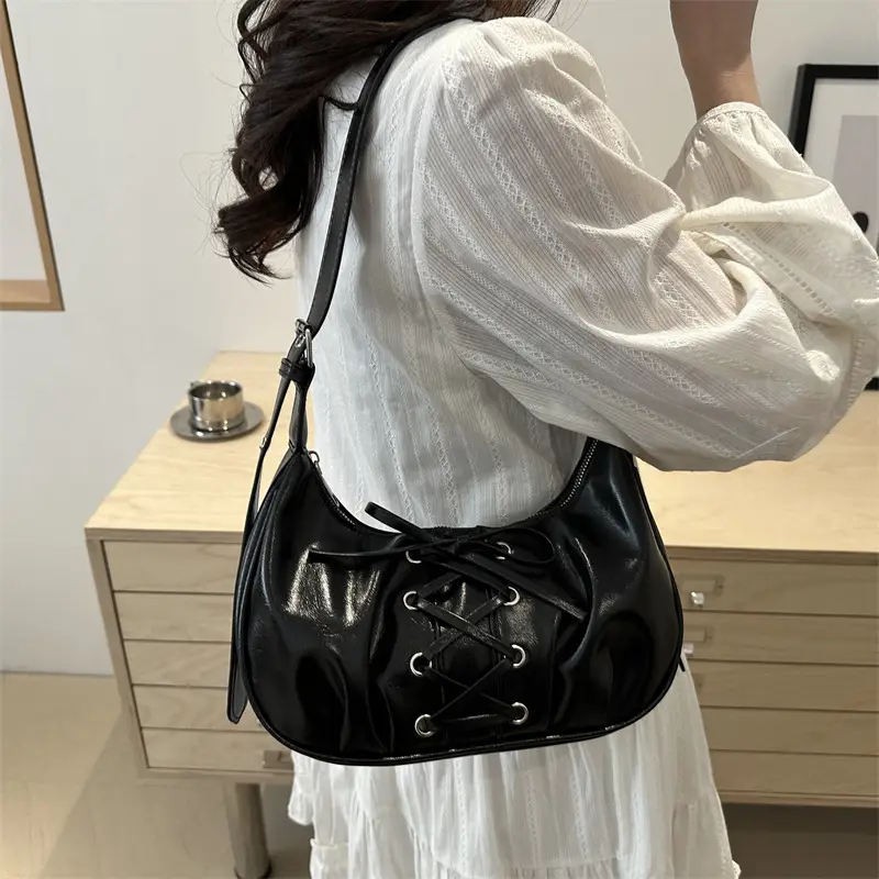 White Pleated Shoulder Bag for Women — feature 28