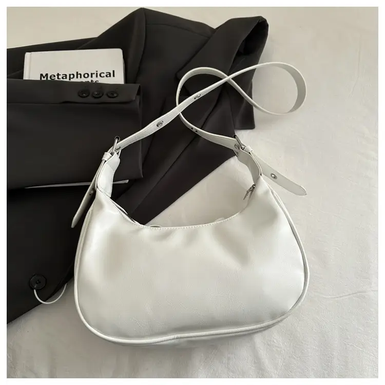 White Pleated Shoulder Bag for Women — feature 6