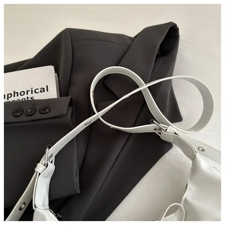 White Pleated Shoulder Bag for Women — feature 7