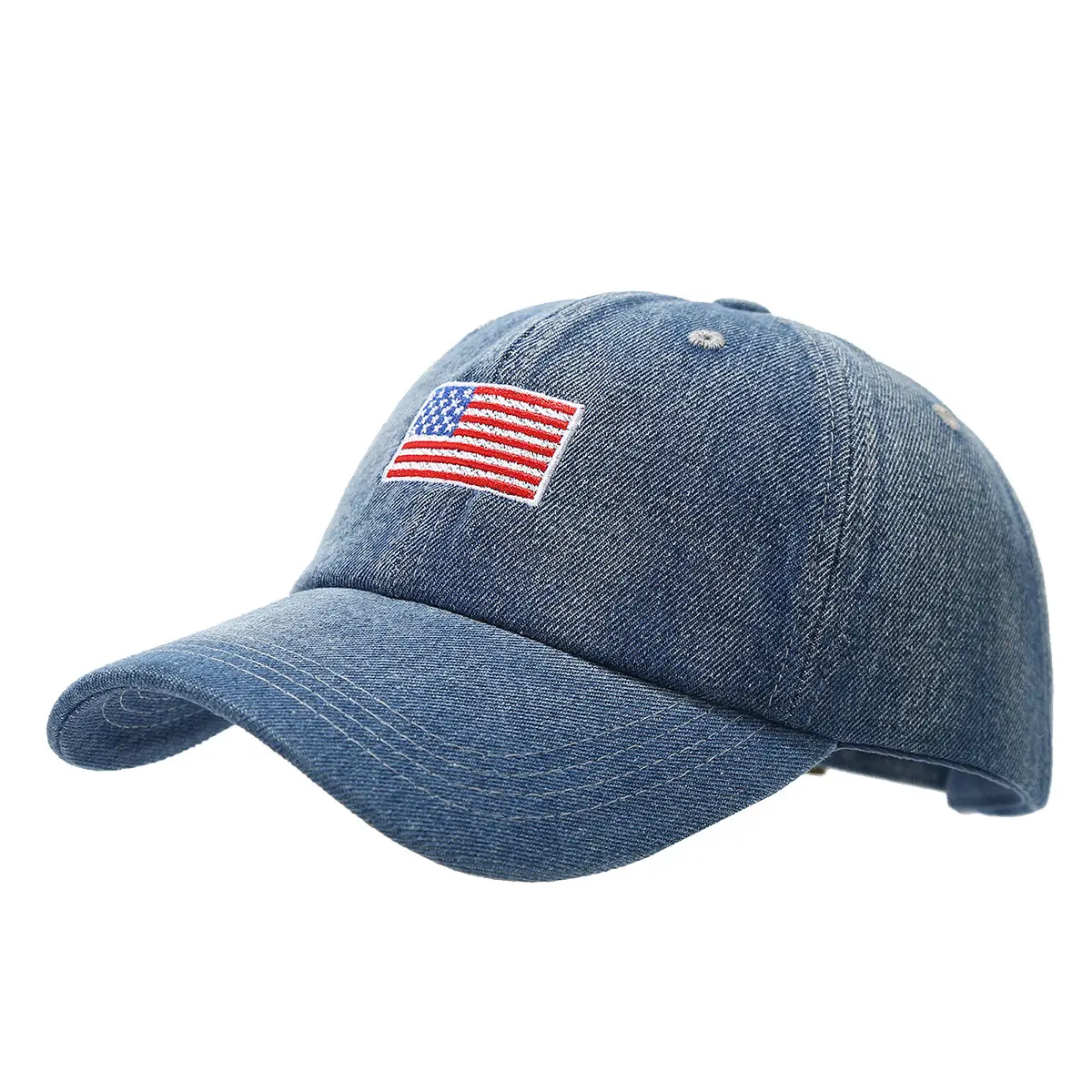 American Flag Embroidered Denim Cap Retro Hip Hop Sunshade - Image 7