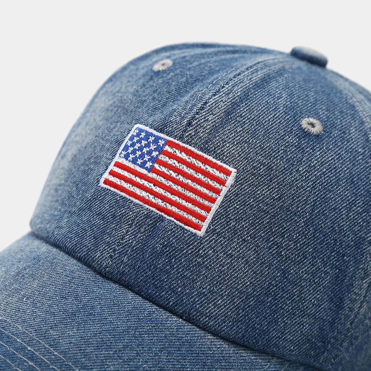 American Flag Embroidered Denim Cap Retro Hip Hop Sunshade — feature 8