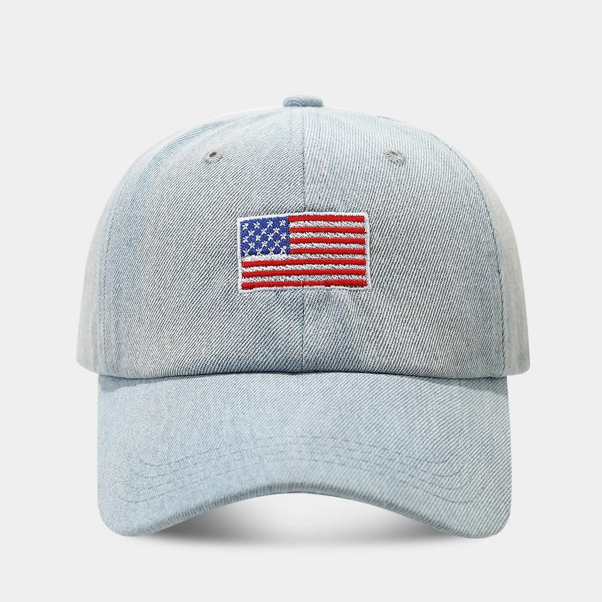 American Flag Embroidered Denim Cap Retro Hip Hop Sunshade - Image 2