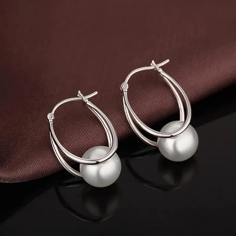 Electroplated Pearl Earrings for Women, Simple Design — feature 2