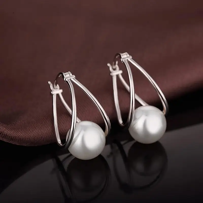 Electroplated Pearl Earrings for Women, Simple Design — feature 4
