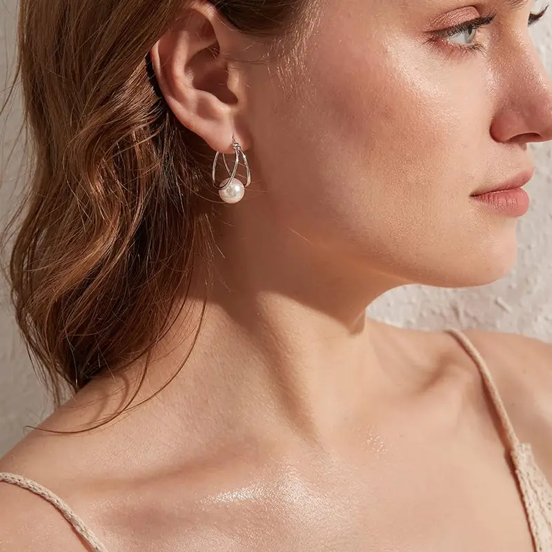 Electroplated Pearl Earrings for Women, Simple Design — feature 5