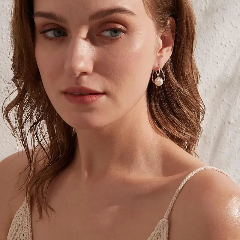 Electroplated Pearl Earrings for Women, Simple Design — feature 7