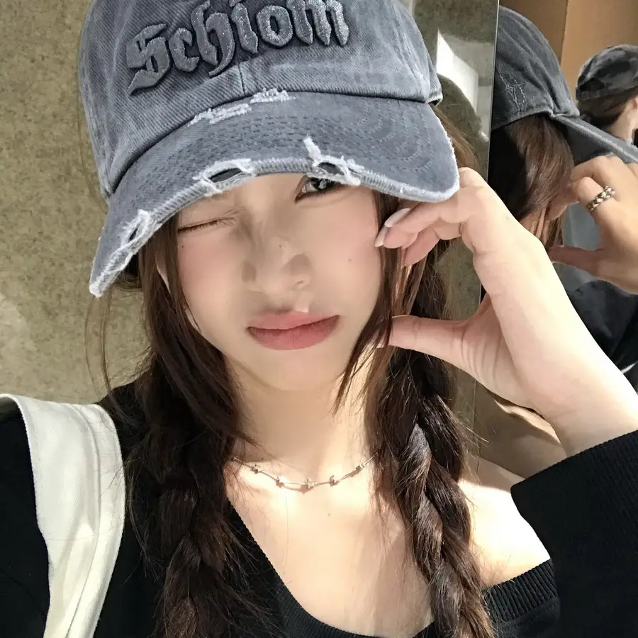 Women Distressed Baseball Cap Spring Autumn Double I - Image 4