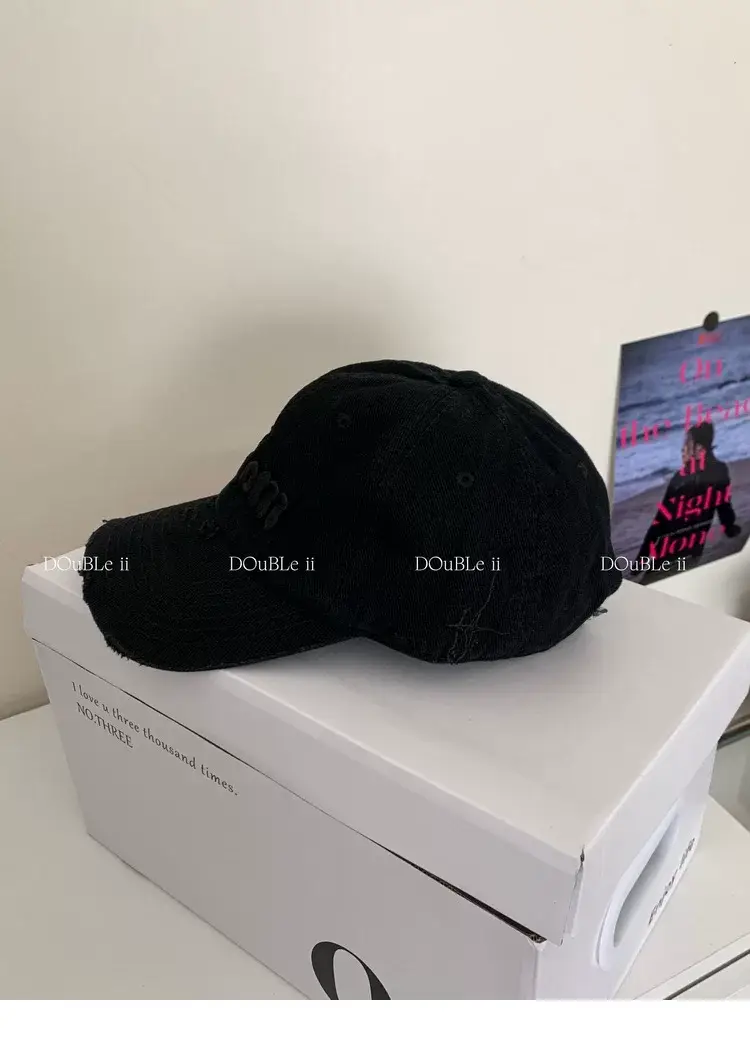 Women Distressed Baseball Cap Spring Autumn Double I — feature 10