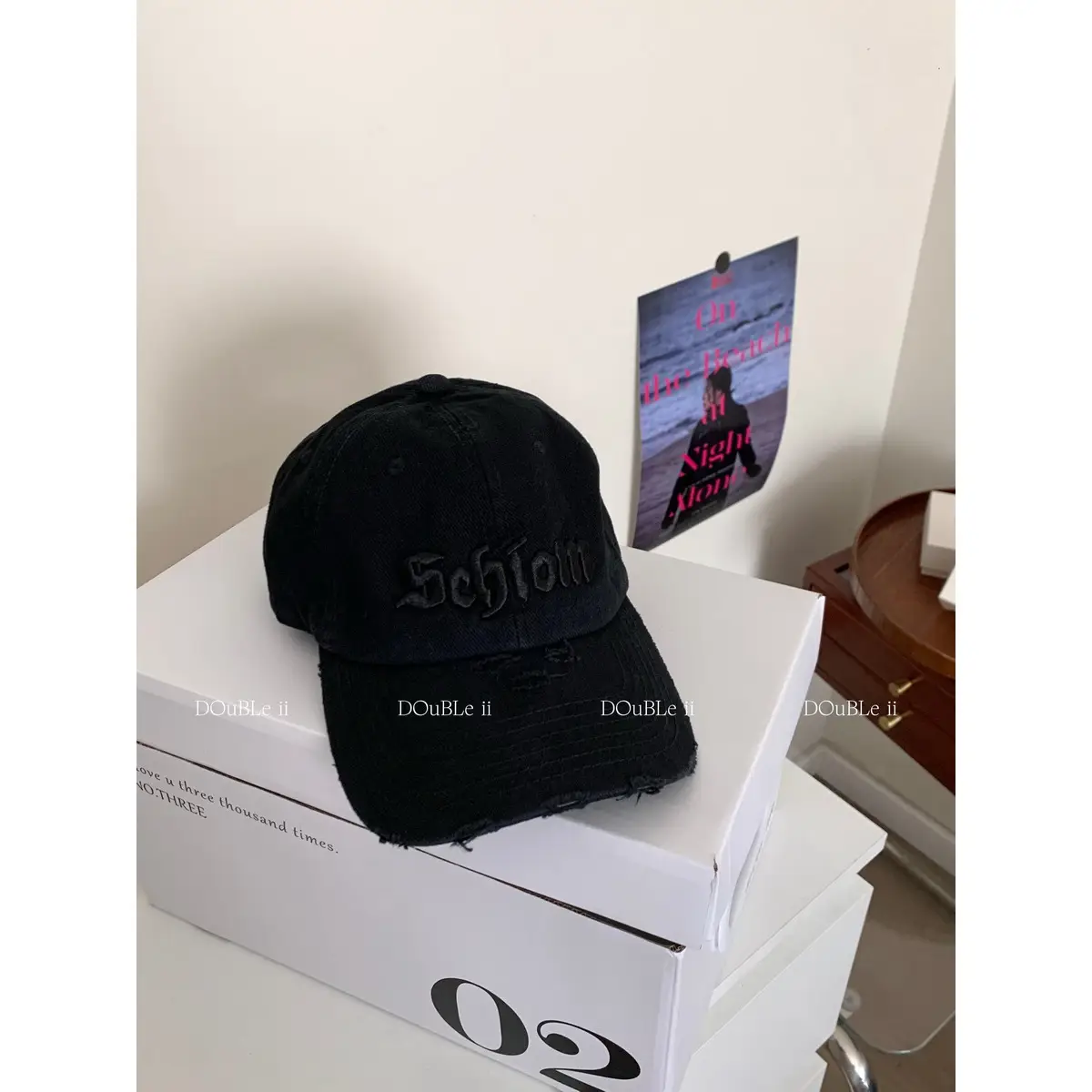 Women Distressed Baseball Cap Spring Autumn Double I - Image 2