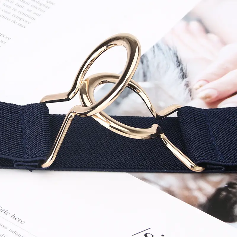 Black Japanese Style Slim Fit Belt with Ring Buckle