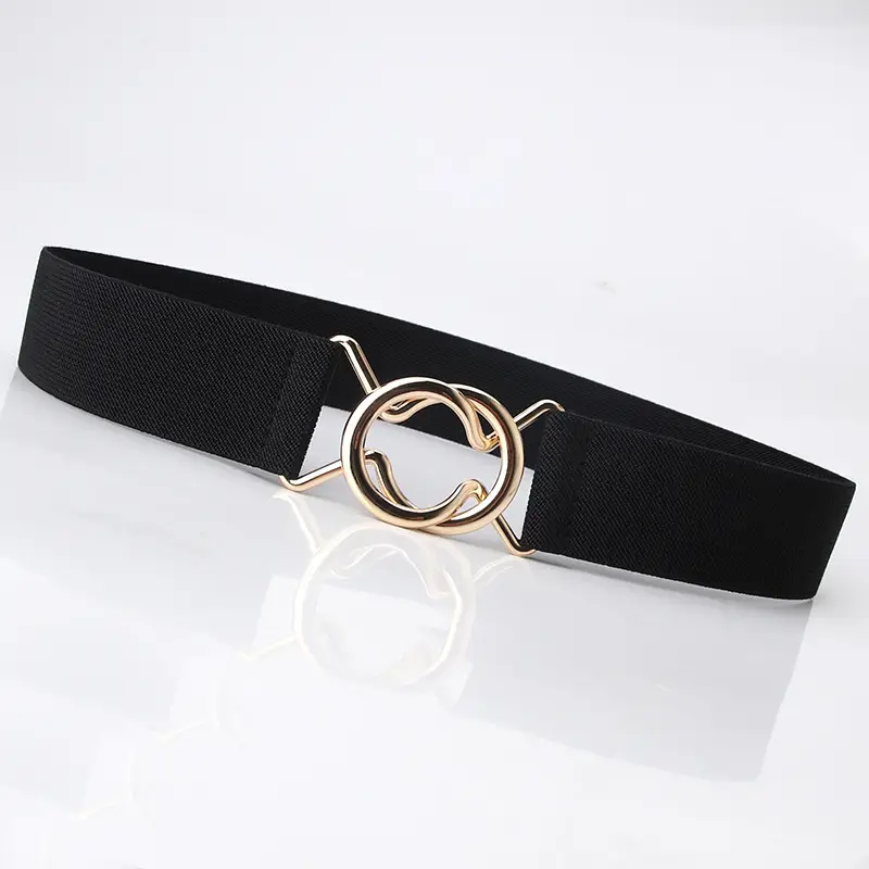 Black Japanese Style Slim Fit Belt with Ring Buckle