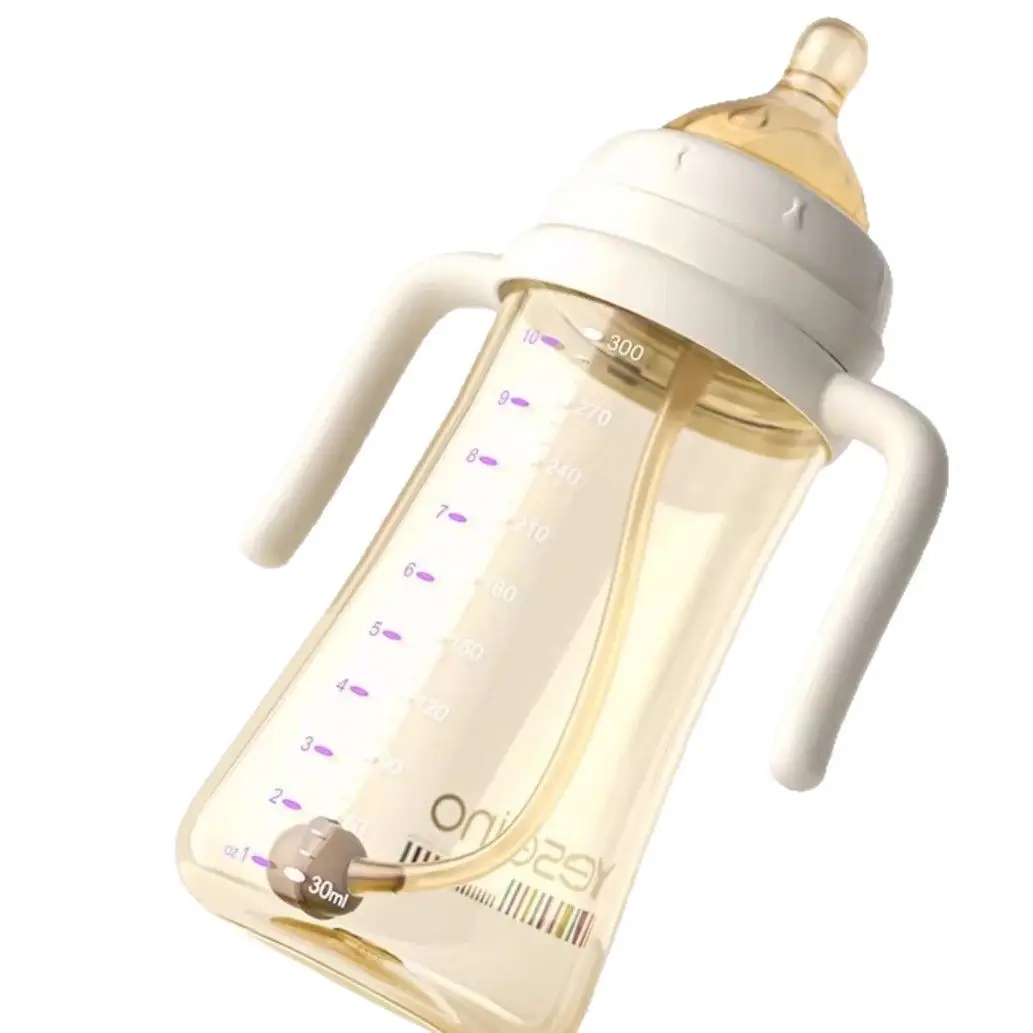 PPSU bottle anti-flatulence 6 months old over the suction tube cup 1-3 years old baby weaning bottle anti-choking [gift box]]