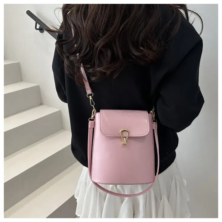 Pink Textured Shoulder Crossbody Bag for Women — feature 12