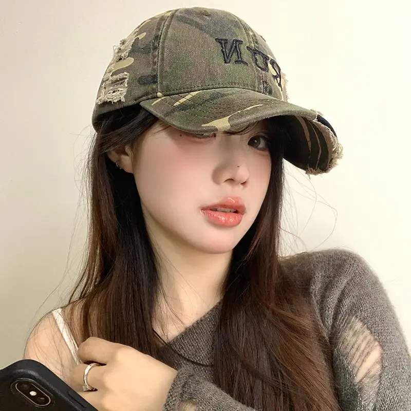 Women's American Style Camo Baseball Cap with Embroidered Design - Image 6