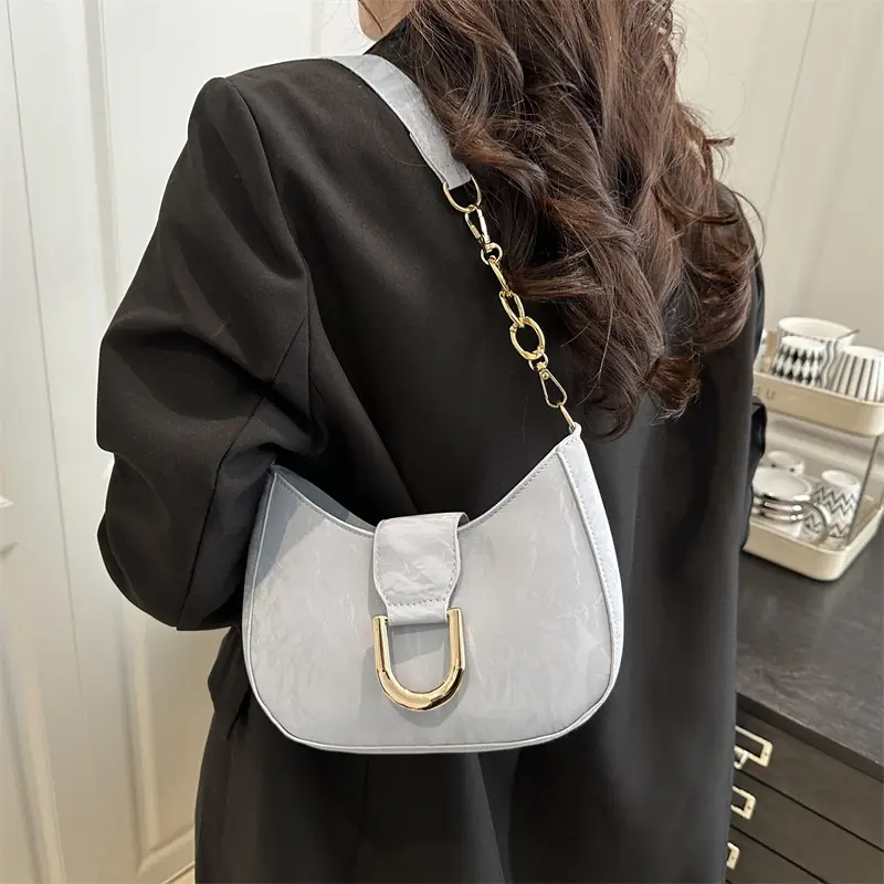 White Vintage Women's Shoulder Bag 2025 Spring New - Image 8