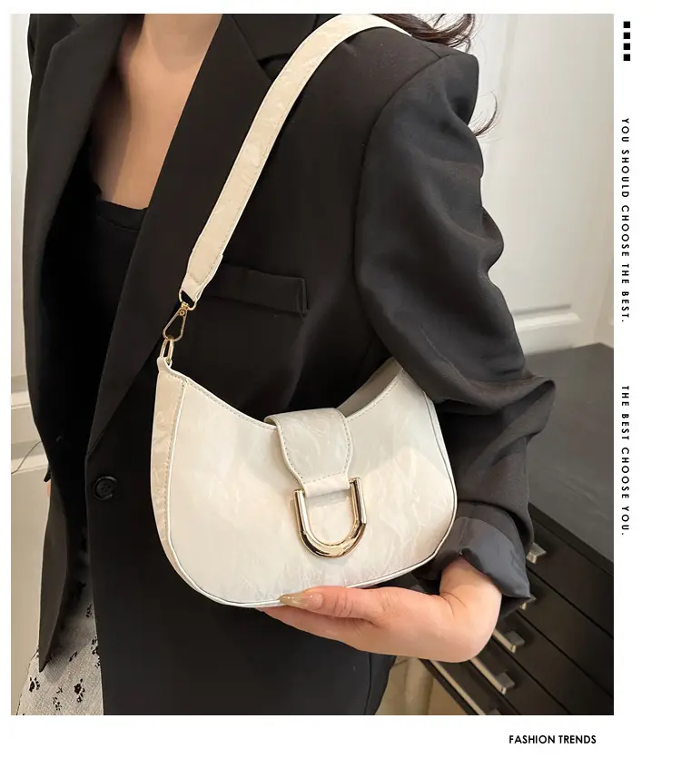 White Vintage Women's Shoulder Bag 2025 Spring New — feature 1