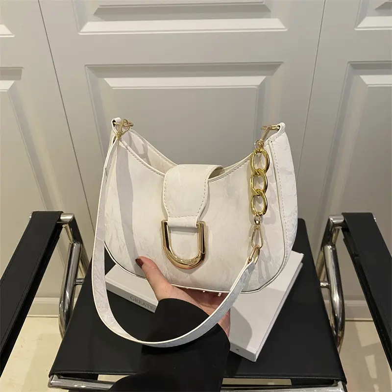 White Vintage Women's Shoulder Bag 2025 Spring New - Image 2
