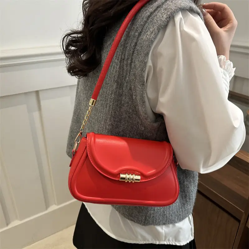 White Underarm Latch Shoulder Crossbody Bag for Women - Image 8
