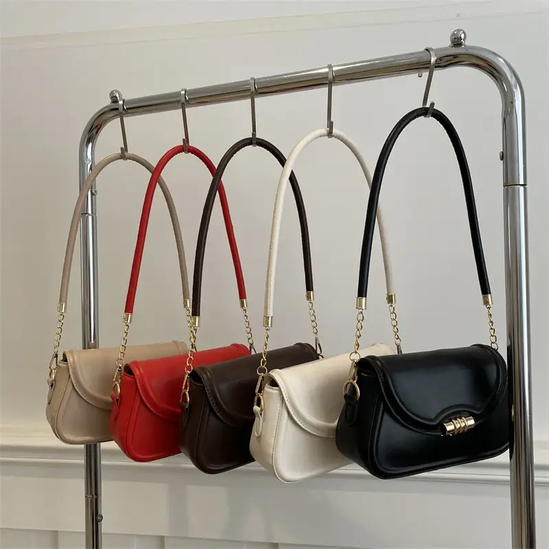White Underarm Latch Shoulder Crossbody Bag for Women - Image 9