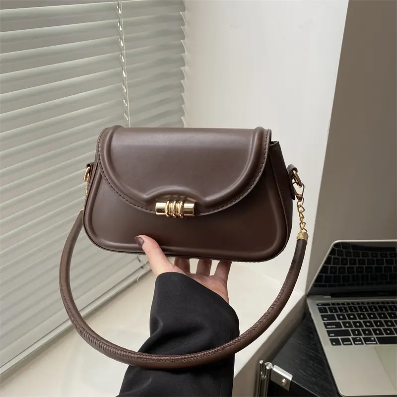 White Underarm Latch Shoulder Crossbody Bag for Women - Image 3