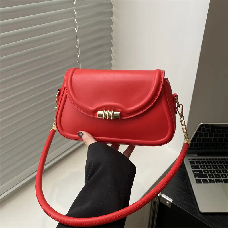 White Underarm Latch Shoulder Crossbody Bag for Women - Image 4
