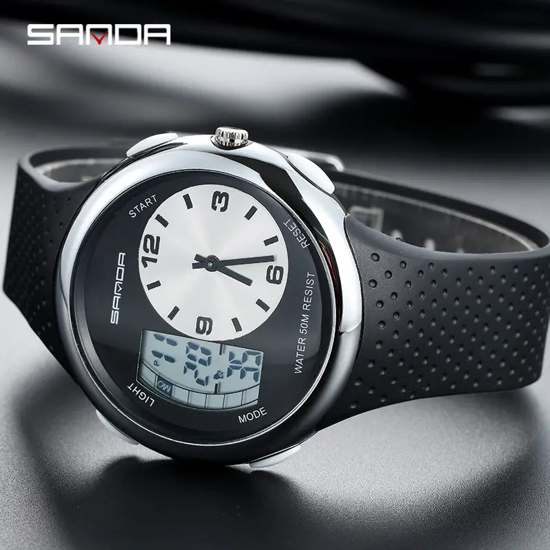 Sanda Men's Waterproof Digital Watch Black - Image 8